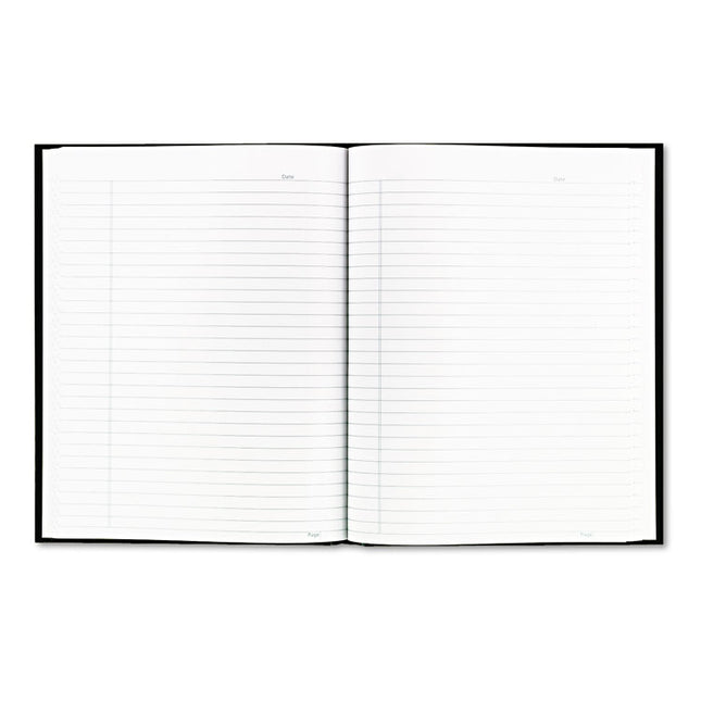 Business Notebook with Self-Adhesive Labels, 1-Subject, Medium/College Rule, Black Cover, (192) 9.25 x 7.25 Sheets