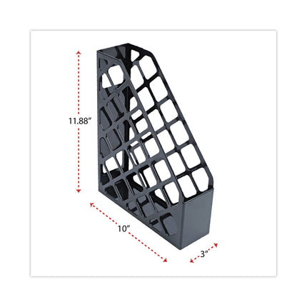 Recycled Plastic Magazine File, 3 x 10 x 11.88, Black