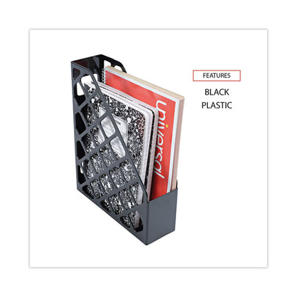Recycled Plastic Magazine File, 3 x 10 x 11.88, Black
