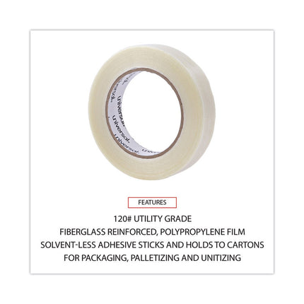 120# Utility Grade Filament Tape, 3" Core, 24 Mm X 54.8 M, Clear