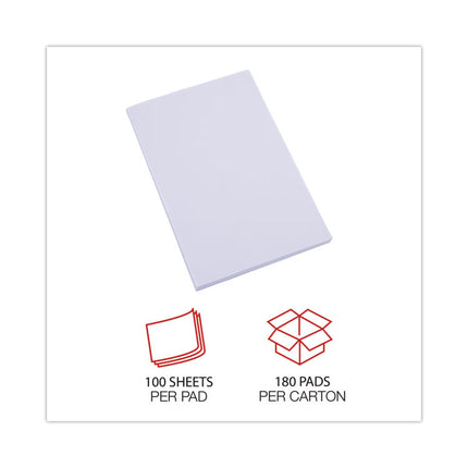 Scratch Pad Value Pack, Unruled, 3 x 5, White, 100 Sheets, 180/Carton