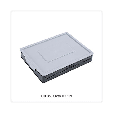 Collapsible Crate, Letter/legal Files, 17.25" X 14.25" X 10.5", Black/gray, 2/pack