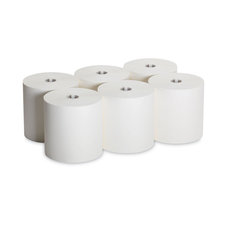 Hardwound Roll Paper Towel, Nonperforated, 1-Ply, 7.87" x 1,000 ft, White, 6 Rolls/Carton
