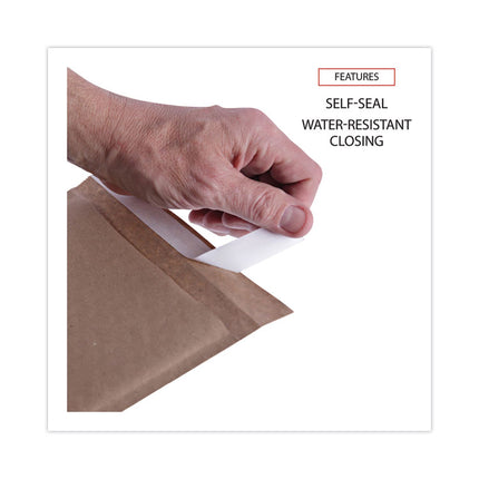 Natural Self-Seal Cushioned Mailer, #0, Barrier Bubble Air Cell Cushion, Self-Adhesive Closure, 6 x 10, Kraft, 200/Carton