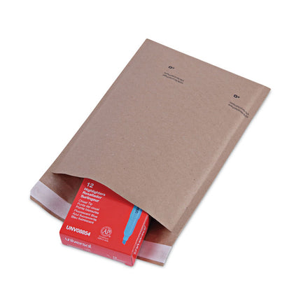 Natural Self-Seal Cushioned Mailer, #0, Barrier Bubble Air Cell Cushion, Self-Adhesive Closure, 6 x 10, Kraft, 200/Carton