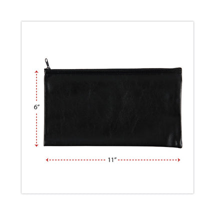 Zippered Wallets/cases, Leatherette Pu, 11 X 6, Black, 2/pack