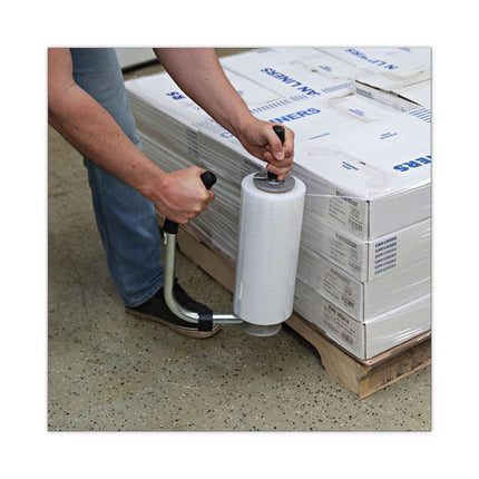 Handwrap Stretch Film, 12" x 1,500 ft Roll, 20 mic (80-Gauge), Clear, 4/Carton