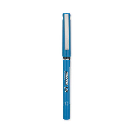 Precise V5 Rollerball Pen, Stick, Extra-Fine 0.5 mm, Blue Ink, Blue/Clear Barrel, Dozen
