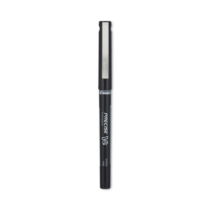 Precise V5 Rollerball Pen, Stick, Extra-Fine 0.5 mm, Black Ink, Black/Clear Barrel, Dozen