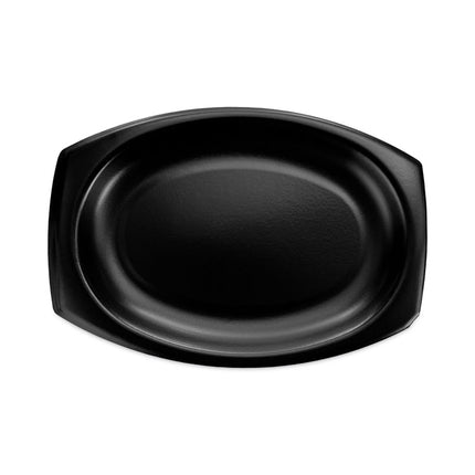 Quiet Classic Laminated Foam Dinnerware, Platter, 10.7 x 11, Black, 500/Carton