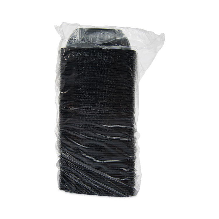 PresentaBowls Pro Black Square Bowls, 48 oz, 8.5 x 8.5 x 2.6, Plastic, 63/Bag, 4 Bags/Carton