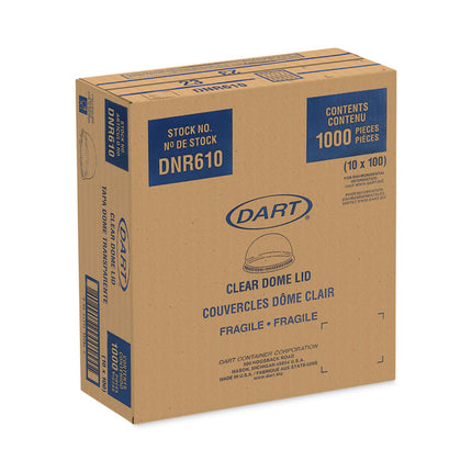 Plastic Dome Lid, Fits 9 oz to 10 oz Cold Cups, Clear, 1,000/Carton
