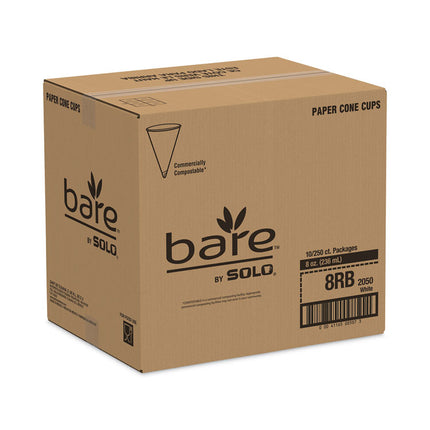 Cone Water Cups, 8 oz, Paper, White, 250/Bag, 10 Bags/Carton