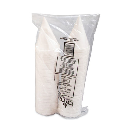 Cone Water Cups, 8 oz, Paper, White, 250/Bag, 10 Bags/Carton