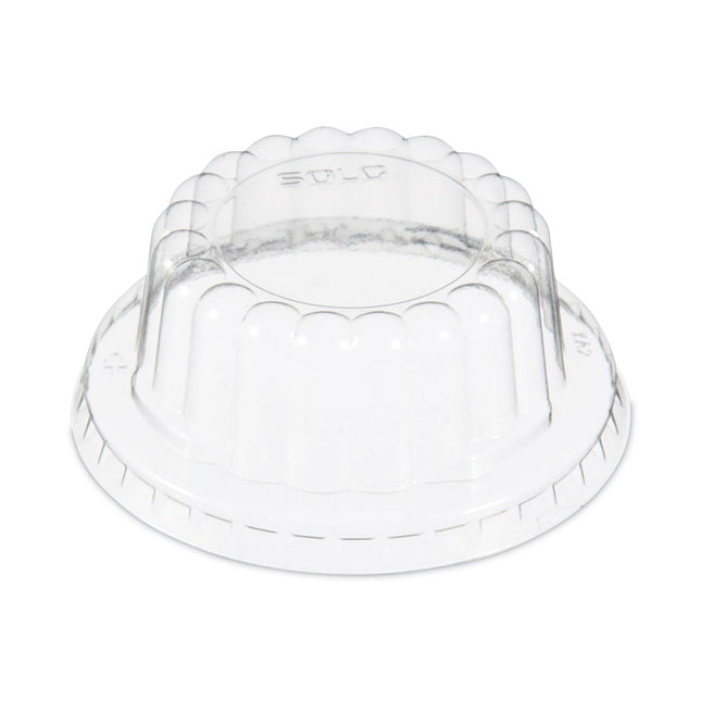 Flat-Top Dome PET Plastic Lids, For 3.5 oz Containers, 3.13" Diameter x 1.25" h, Clear, 1,000/Carton