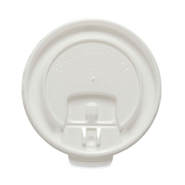 Lift Back and Lock Tab Cup Lids for Foam Cups, Fits 8 oz Hot Cups, Plastic, White, 2,000/Carton