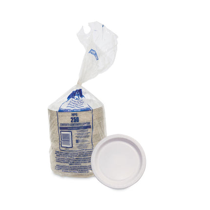 Bare Eco-Forward Clay-Coated Paper Dinnerware, ProPlanet Seal, Plate, 6" dia, White, 1,000/Carton