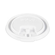Lift Back and Lock Tab Lids for Paper Cups, Fits 8 oz Hot Cups, Plastic, White, 100/Sleeve, 10 Sleeves/Carton