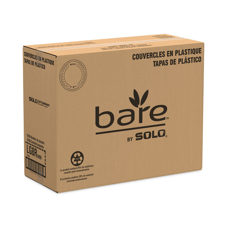 Bare Eco-Forward RPET Deli Container Lids, Recessed Lid, Fits 8 oz Containers, Clear, Plastic, 50/Pack, 10 Packs/Carton