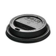 Traveler Cappuccino Style Dome Lid, Fits 8 oz Hot Cups, Plastic, Black, 1,000/Carton