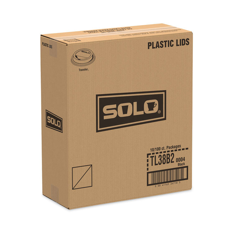 Traveler Cappuccino Style Dome Lid, Fits 8 oz Hot Cups, Plastic, Black, 1,000/Carton