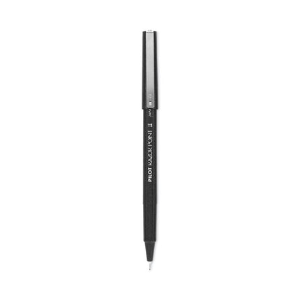 Razor Point II Super Fine Line Porous Point Pen, Stick, Super-Fine 0.2 mm, Black Ink, Black Barrel, Dozen