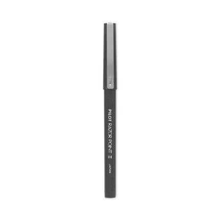 Razor Point II Super Fine Line Porous Point Pen, Stick, Super-Fine 0.2 mm, Black Ink, Black Barrel, Dozen