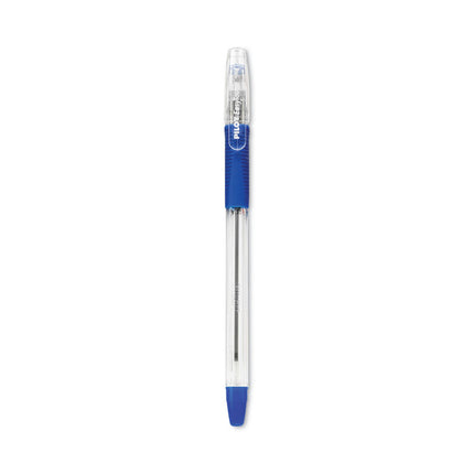EasyTouch Ballpoint Pen, Stick, Medium 1 mm, Blue Ink, Clear/Blue Barrel, Dozen