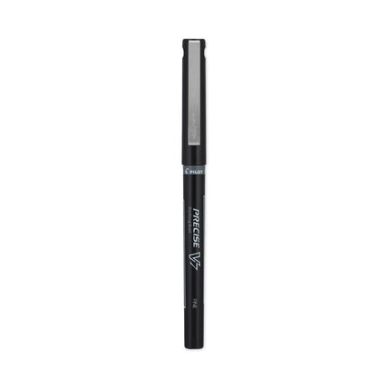 Precise V7 Rollerball Pen, Stick, Fine 0.7 mm, Black Ink, Black/Clear Barrel, Dozen