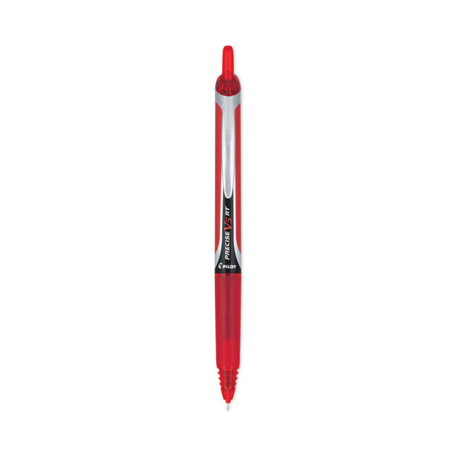 Precise V5RT Rollerball Pen, Retractable, Extra-Fine 0.5 mm, Red Ink, Red Barrel
