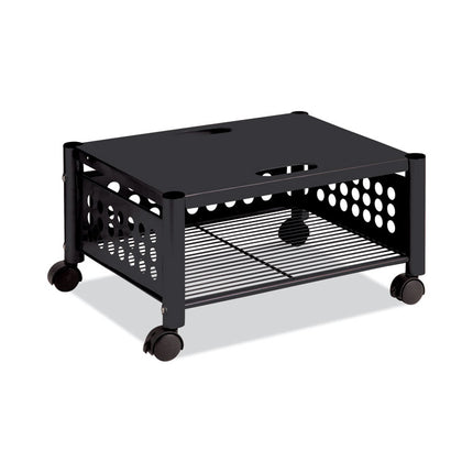 Underdesk Machine Stand, Metal, 2 Shelves, 90 lb Capacity, 21.5" x 17.88" x 11.5", Black