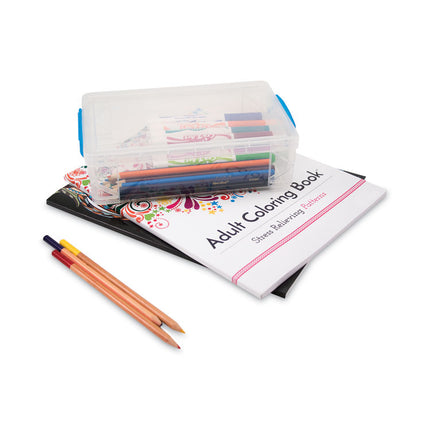 Super Stacker Large Pencil Box, 9" x 5.5" x 2.62", Clear