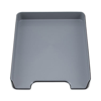 Fusion Letter Tray, 1 Section, Letter Size Files, 9.75" x 12.5" x 1.75", Black