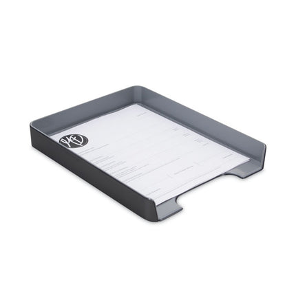 Fusion Letter Tray, 1 Section, Letter Size Files, 9.75" x 12.5" x 1.75", Black