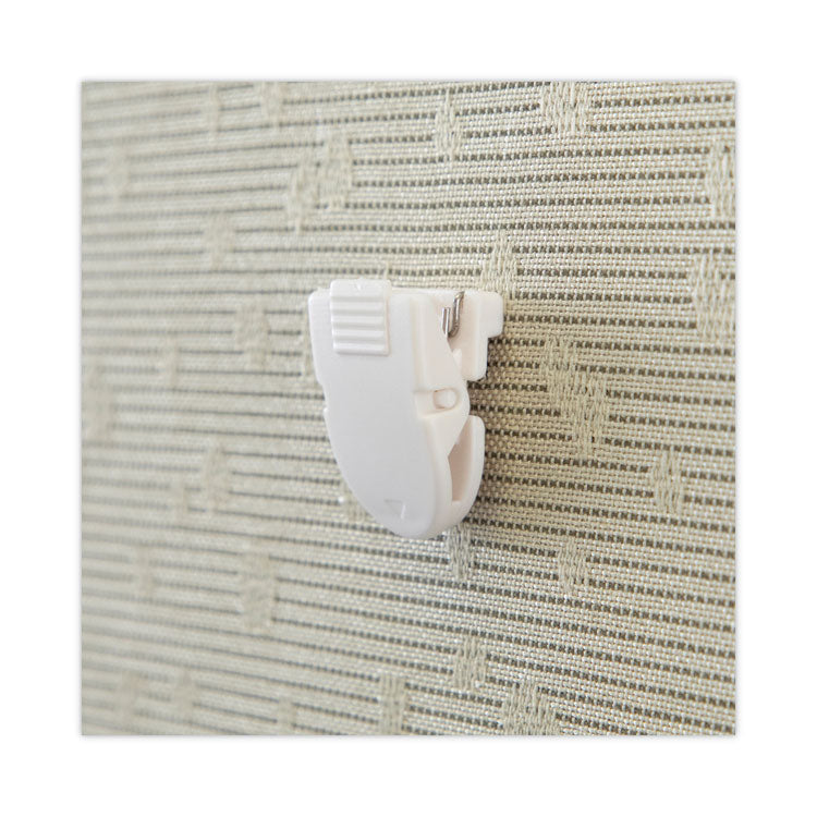 Wall Clips for Fabric Panels, 40 Sheet Capacity, White, 4/Pack