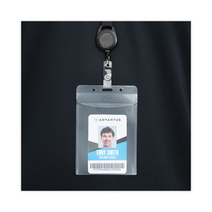 PVC-Free Badge Holders, Vertical, Clear 3.5" x 5.13" Holder, 3.13" x 4.5" Insert, 50/Pack