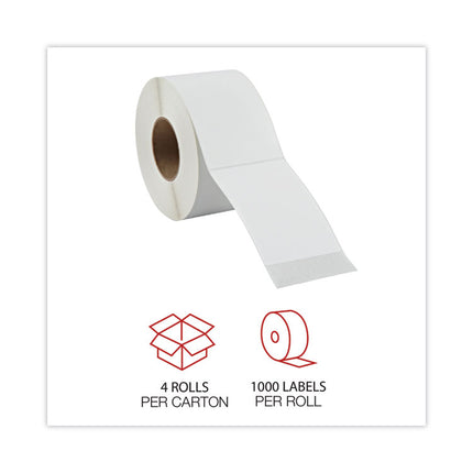 Thermal Transfer Blank Shipping Labels, Label Printers, 4 X 6, White, 1,000/roll, 4 Rolls/carton
