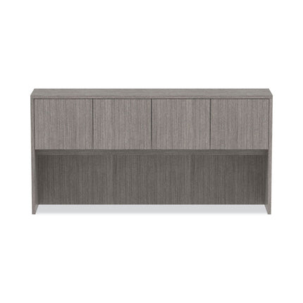 Alera Valencia Series Hutch with Doors, 4 Compartments, 70.63w x 15d x 35.38h, Gray