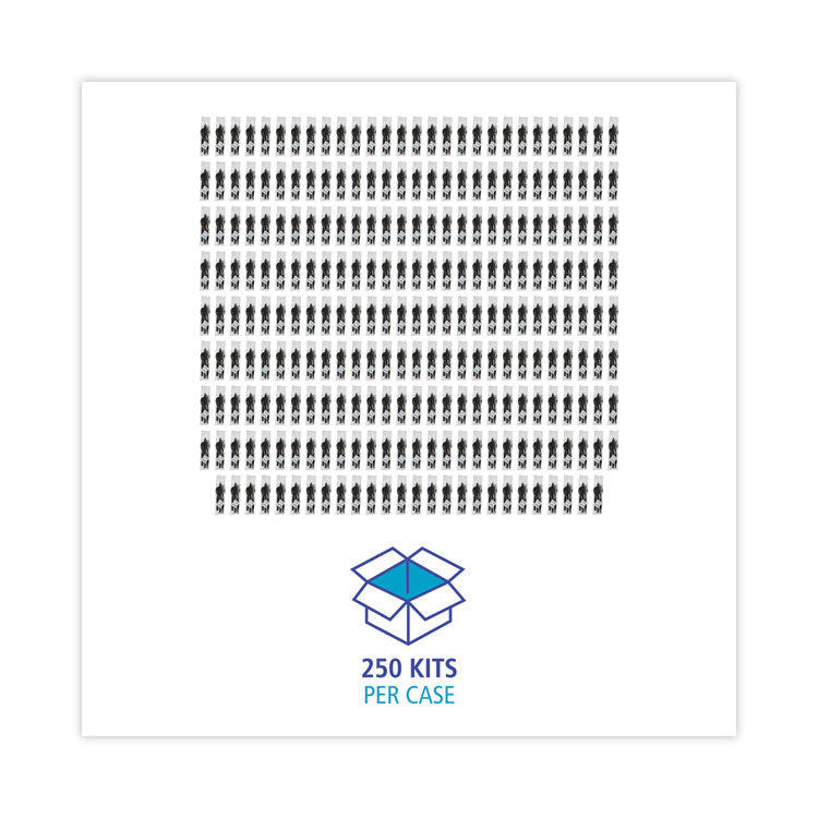 Six-Piece Cutlery Kit, Heavyweight, Fork/Knife/Napkin/Pepper/Salt/Spoon, Plastic, Black, 250/Carton