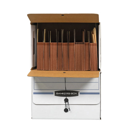 Side-Tab Storage Boxes, Letter Files, White/blue, 12/carton