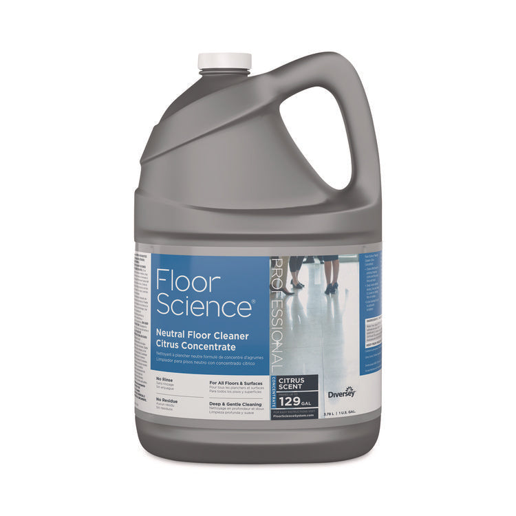 Floor Science Neutral Floor Cleaner Concentrate, Citrus Scent, 1 gal, 4/Carton