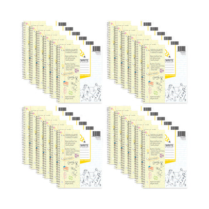 DoodleWrite Notebooks, 1-Subject, Wide/Legal Rule, White Cover, (50) 10.75 x 8.75 Sheets, 24/Carton