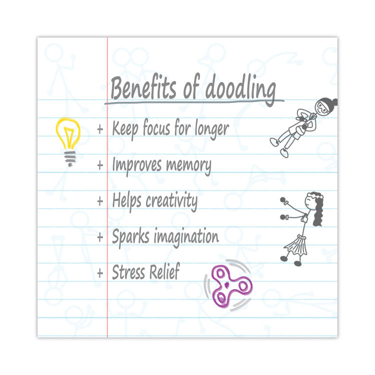 DoodleWrite Notebooks, 1-Subject, Wide/Legal Rule, White Cover, (50) 10.75 x 8.75 Sheets, 24/Carton