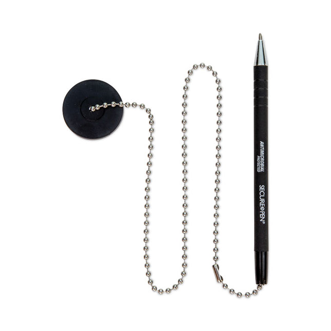Antimicrobial Ballpoint Counter Pen, Medium 1 mm, Black Ink, Black Barrel