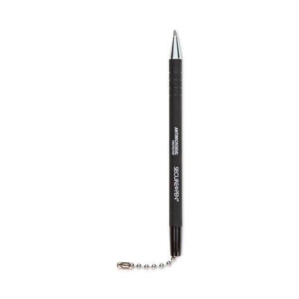 Replacement Antimicrobial Ballpoint Counter Pen, Medium 1 mm, Black Ink, Black Barrel
