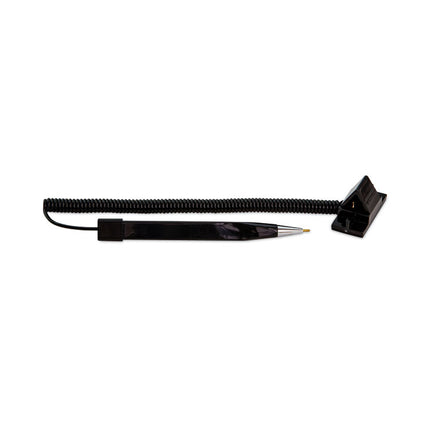 Wedgy Secure Antimicrobial Ballpoint Counter Pen, Fine 0.5 mm, Black Ink, Black Barrel