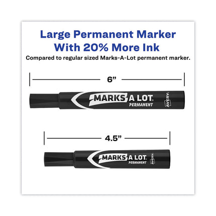 Marks A Lot Large Desk-Style Permanent Marker, Broad Chisel Tip, Black, Dozen (8888)