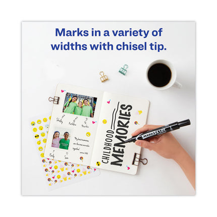Marks A Lot Large Desk-Style Permanent Marker, Broad Chisel Tip, Black, Dozen (8888)