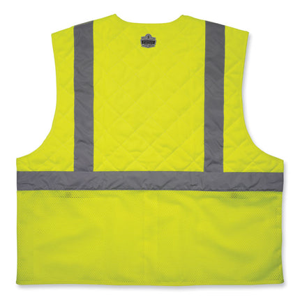 Chill-Its 6668 Class 2 Hi-Vis Safety Cooling Vest, Polymer, X-Large, Lime