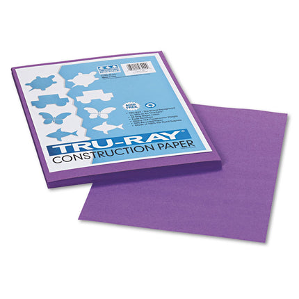 Tru-Ray Construction Paper, 76 lb Text Weight, 9 x 12, Violet, 50/Pack